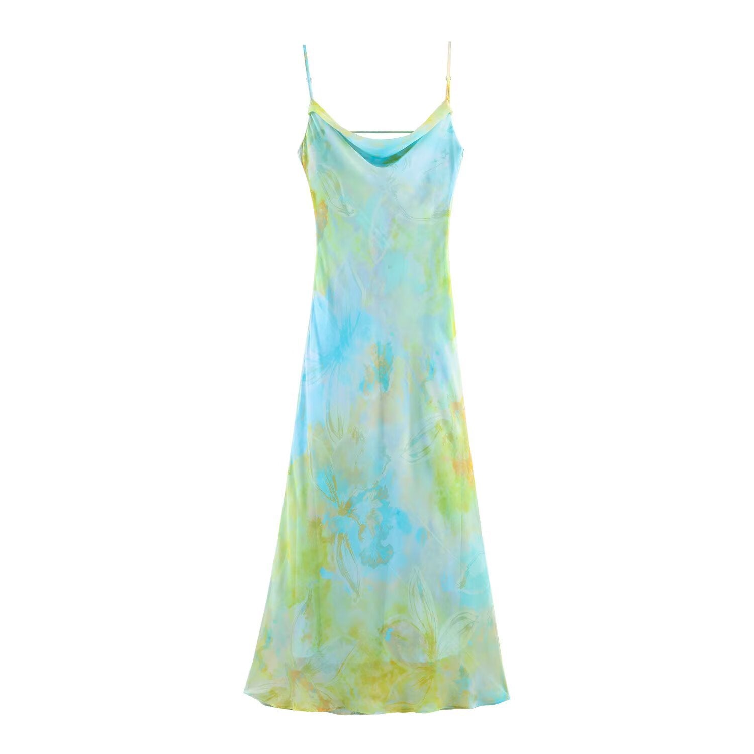 Holiday style printed pleated dress