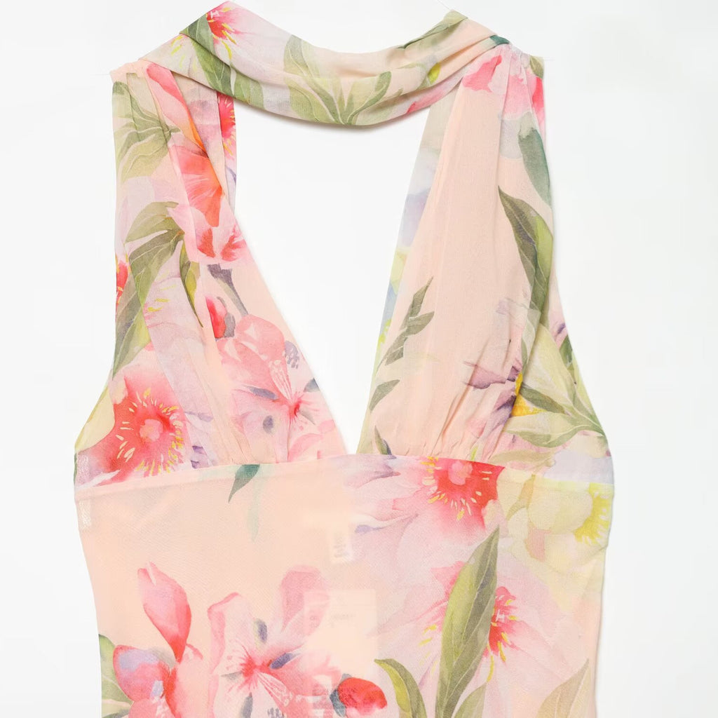 Spicy girl scarf decoration chiffon dress