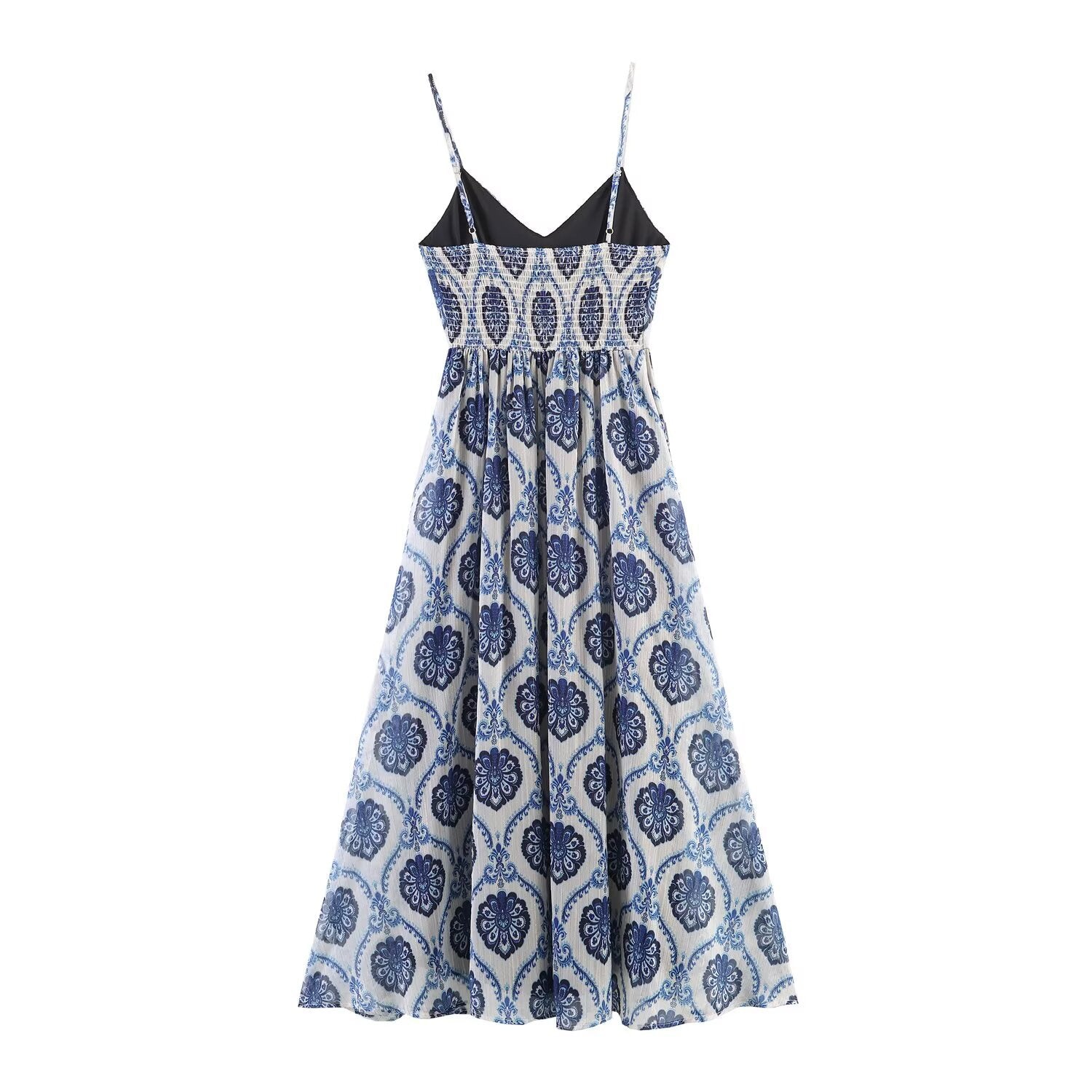 French holiday style loose strap chiffon dress