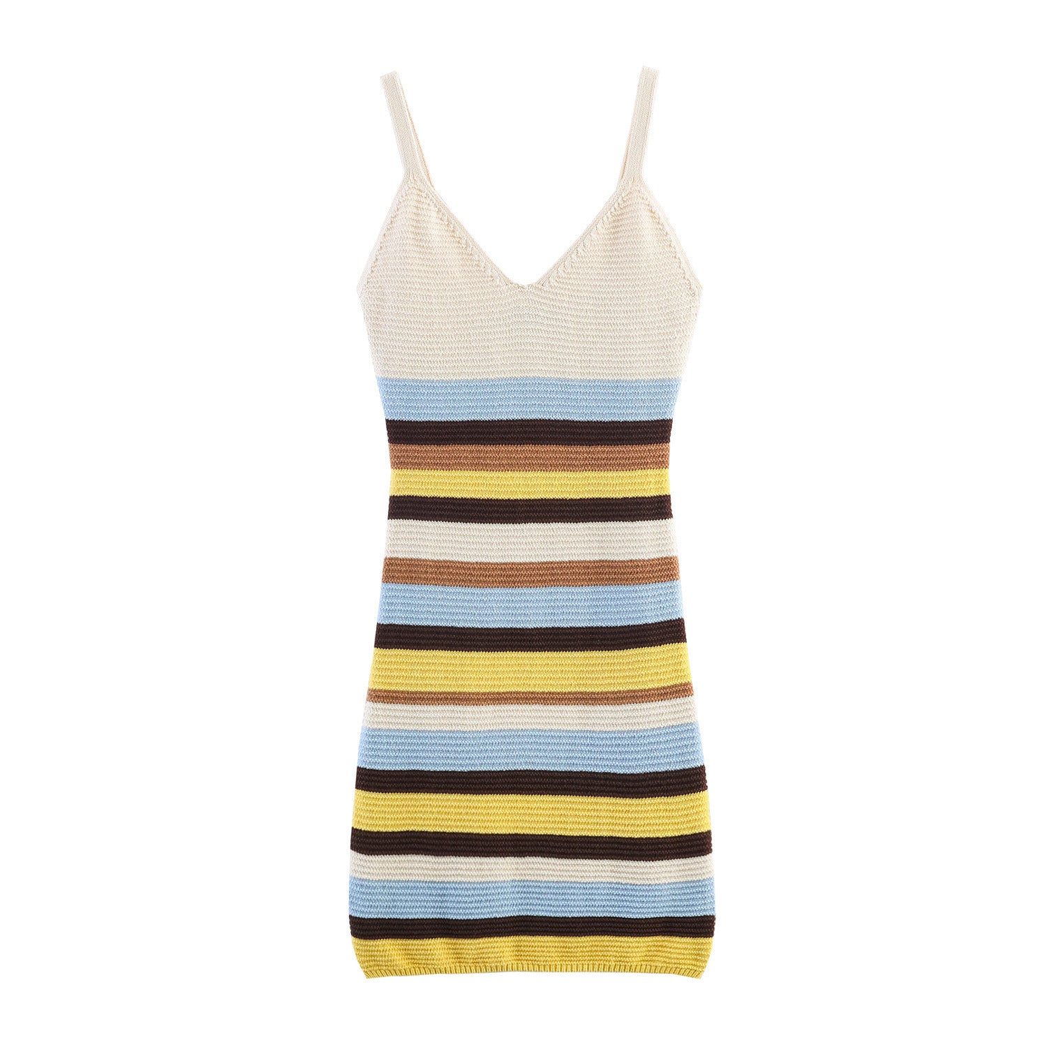 Hot girl striped knitted short dress