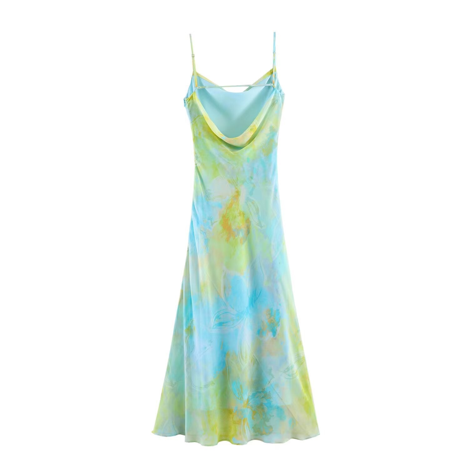 Holiday style printed pleated dress
