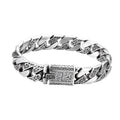 925 Silver Bracelet Pattern Cuban Link Thick Men's Thai Silver Vintage Oxidized Jewelry