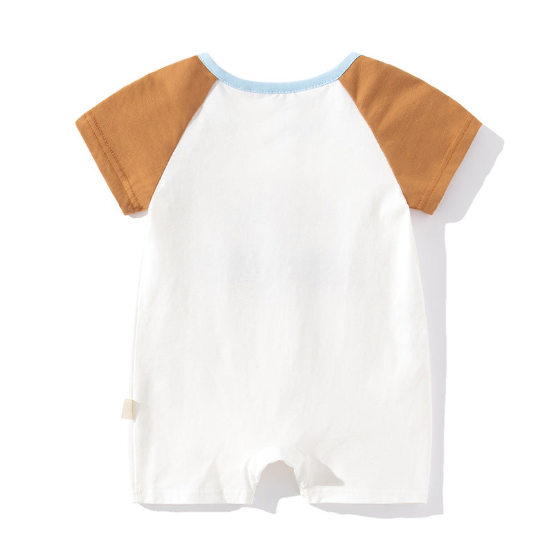 Short sleeved round neck jumpsuit
