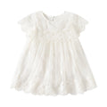 Mesh round neck short sleeved dress