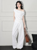Pure Desire One-Shoulder Sleeveless T-Shirt for Women, Slim-Fitting and Flattering Top