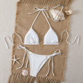 Printed neck hanging suspender bikini