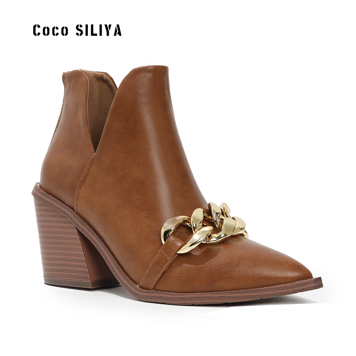 Short Boots Large Thick Heel High Heel Chelsea Women's Boots