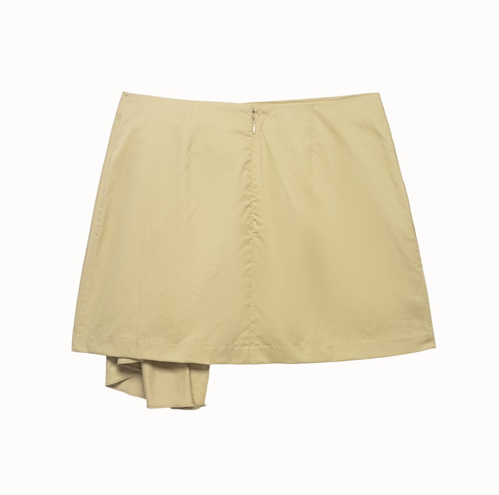 French lace up design twill A-line skirt