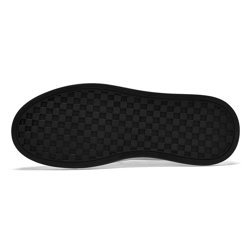 Men's Low-top Leather Sneakers with Thick Sole and Inner Height Increase