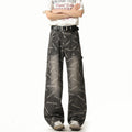 Straight-leg denim pants for men
