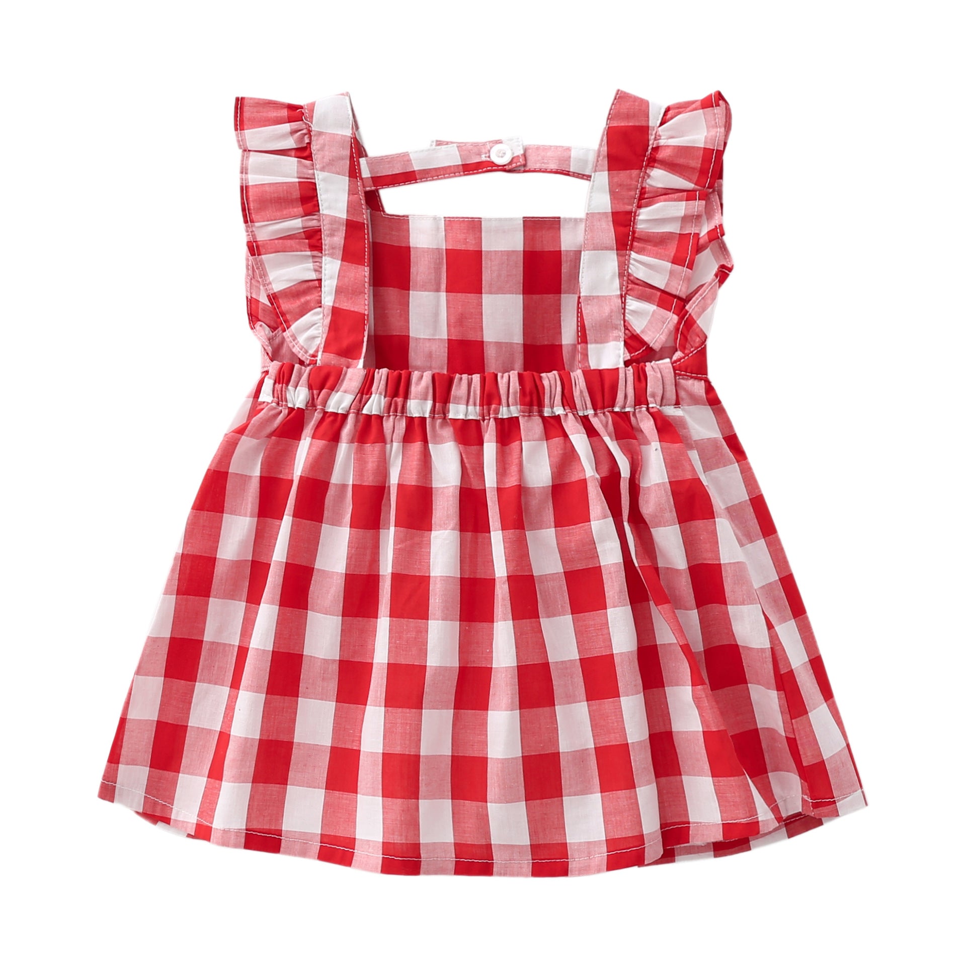 Checkered dress with hat for girls' dress