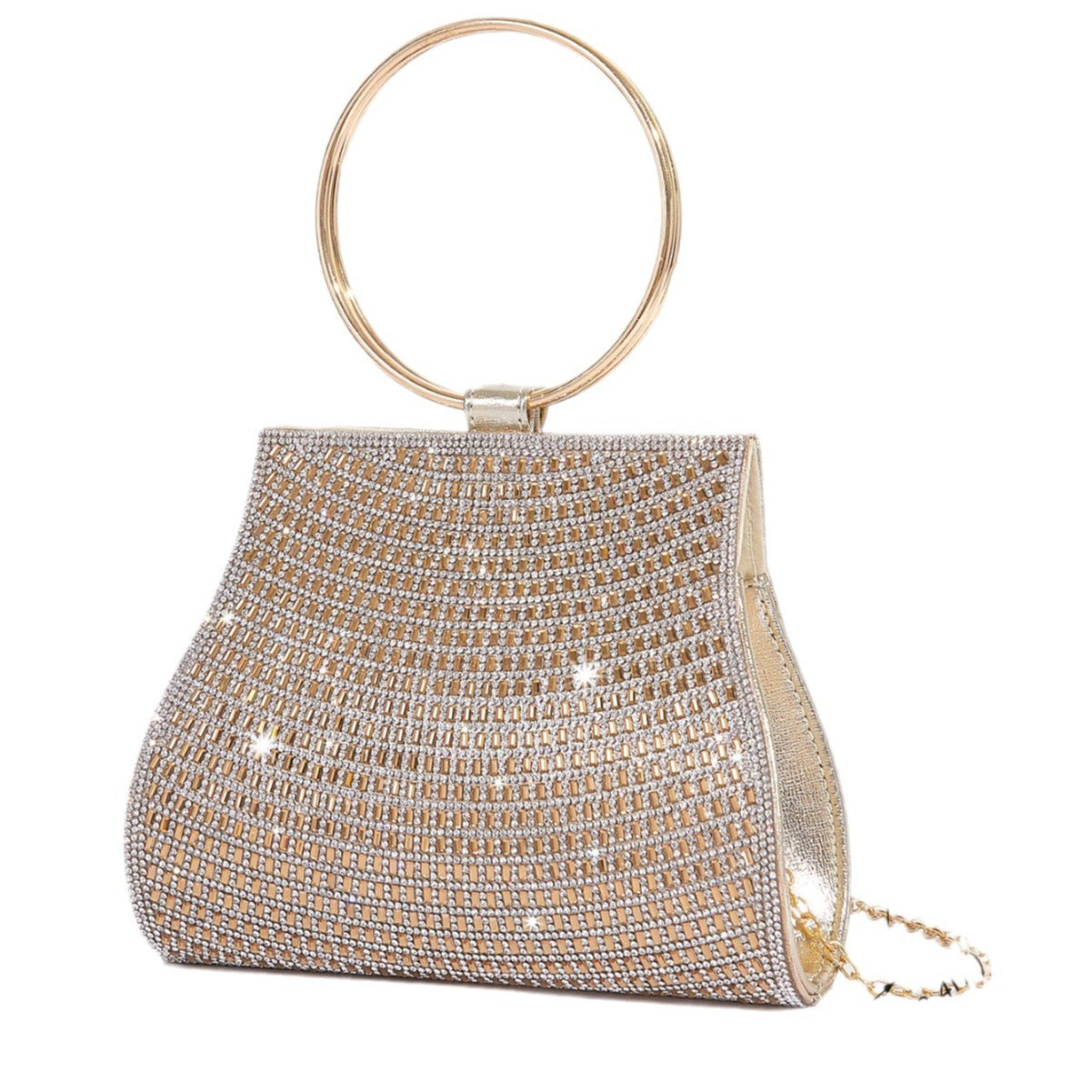 PU diamond bag magnetic buckle chain bag
