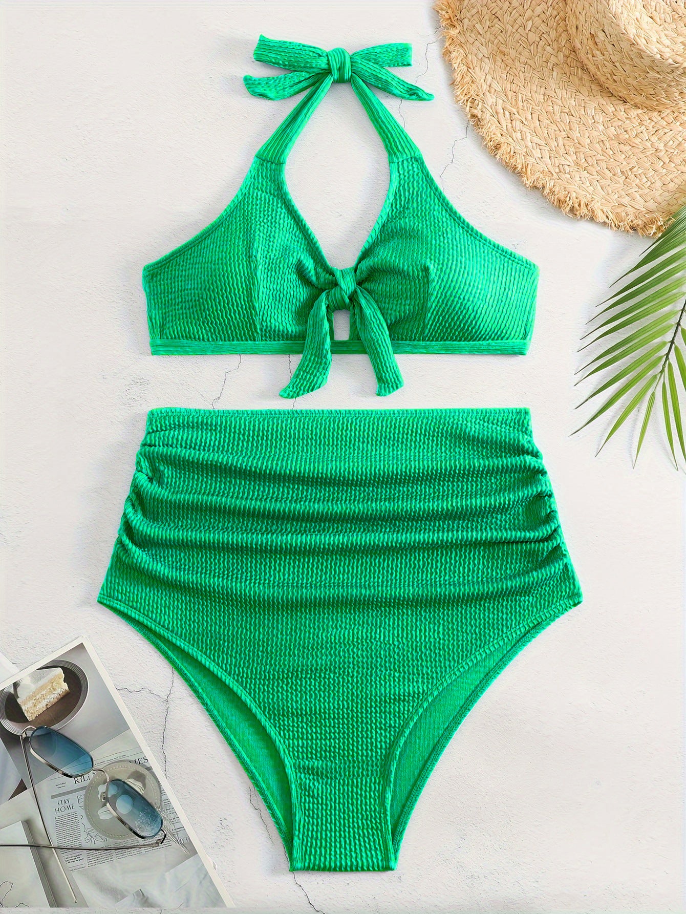 Women's Plus Size Swimwear Solid Color Tummy Coverage