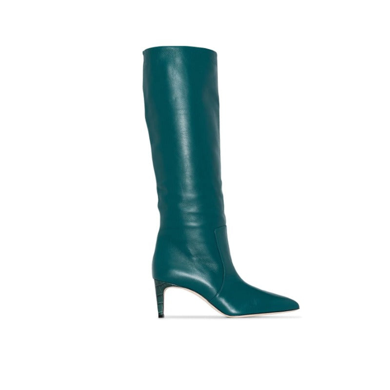 sexy high heels western boots fashion knee high boots women microfiber thin high heel long boots pointed toe autumn winter boots