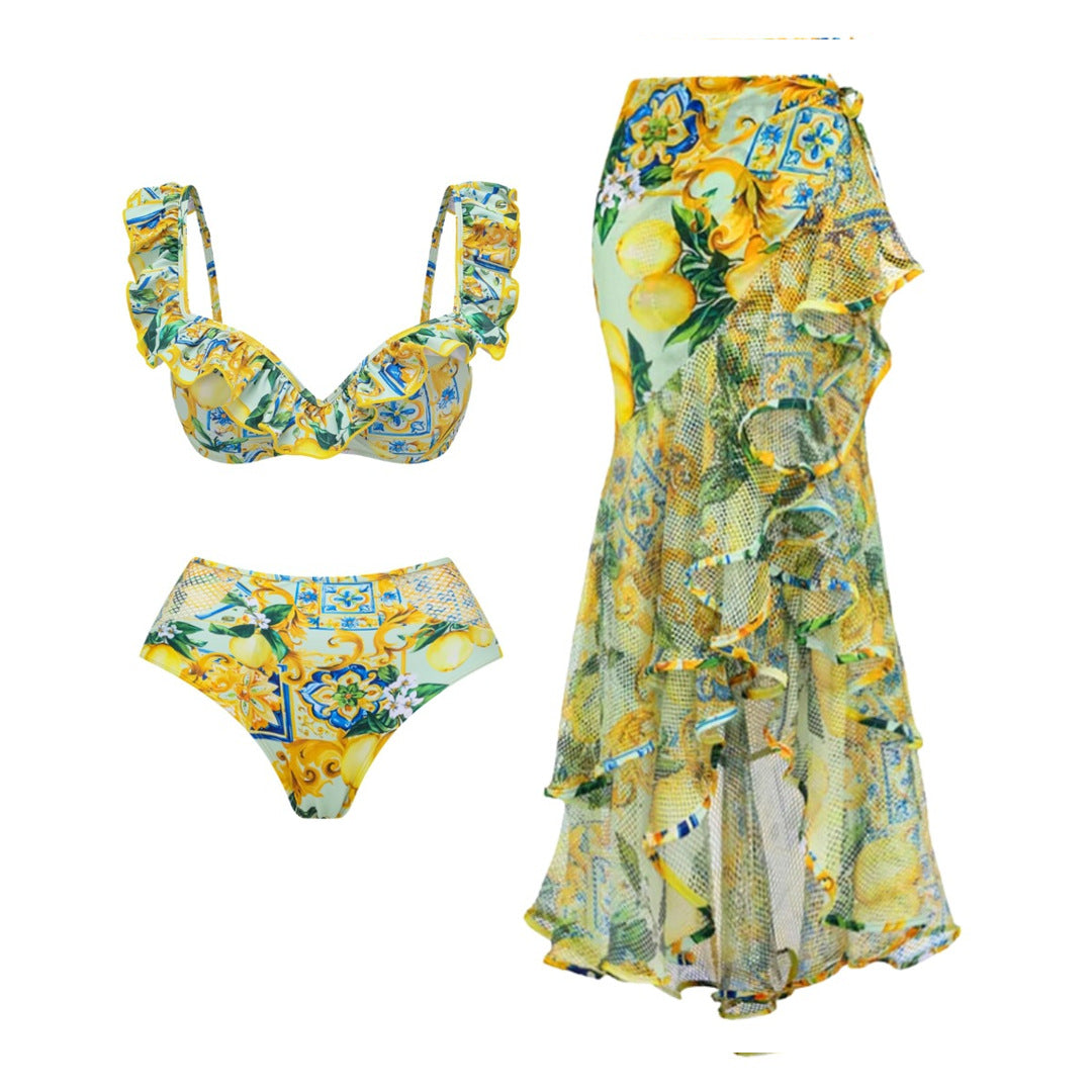 Bikini Set for Women, Retro Swimwear Dress Style