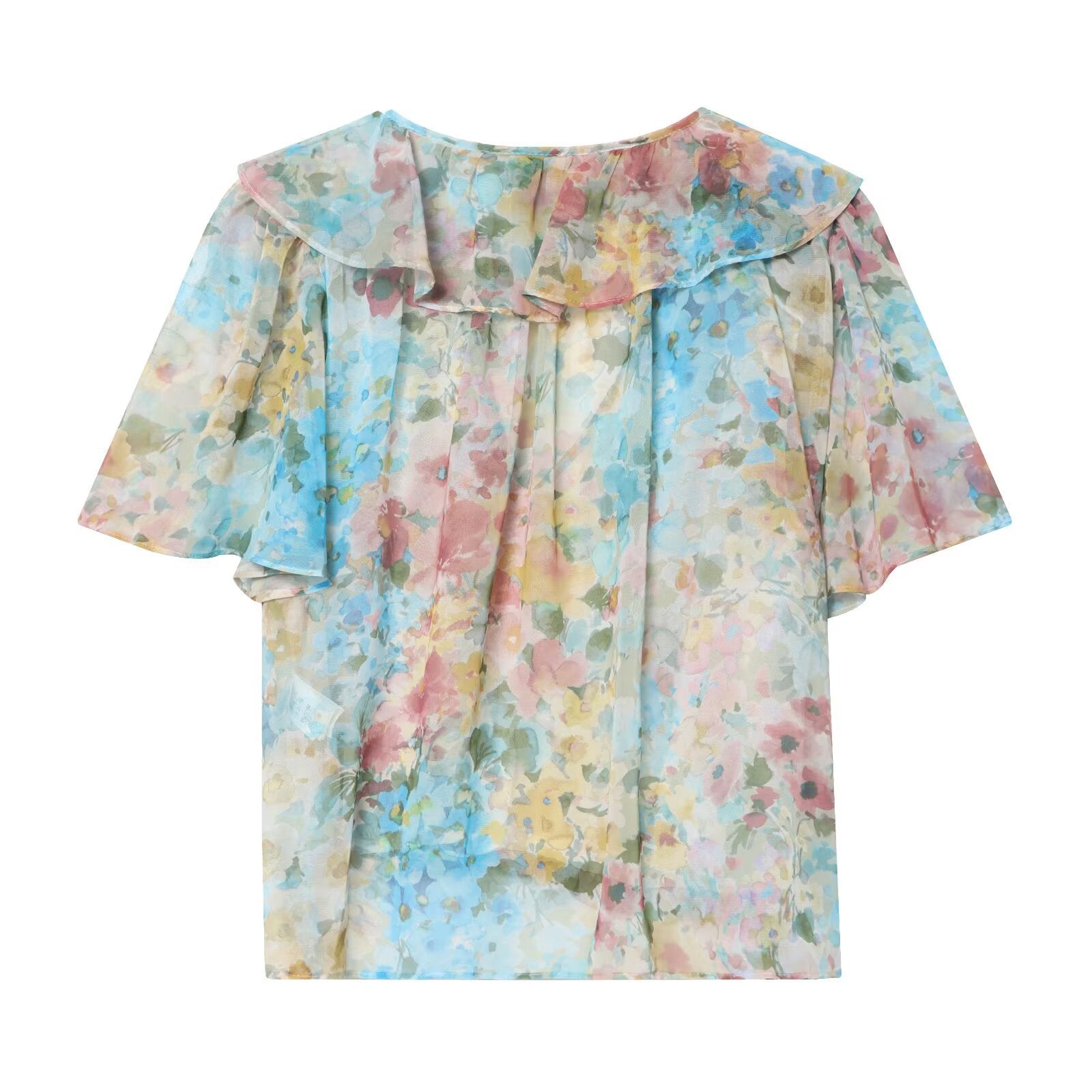 Flower printed layered decorative shirt