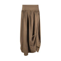 Pleated Irregular Skirt for Women High Waist Elastic Waist Drape Mid-Length Skirt
