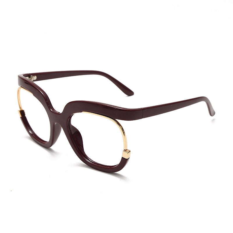 Large Frame Glasses Trendy Round Frame Glasses Women Can Match Myopia Glasses