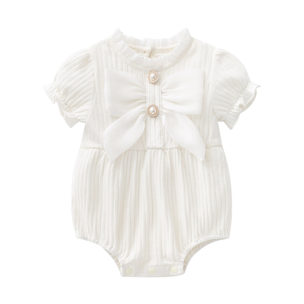 Short sleeved bow tie jumpsuit