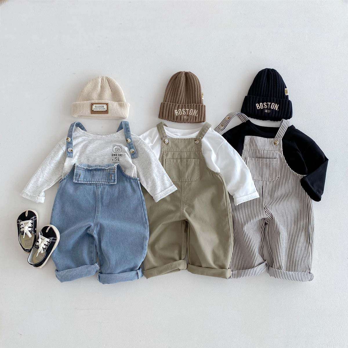 Spring and Autumn  Children's Overalls, Casual Denim Jumpsuit for Toddlers, Fashionable Boys and Girls Pants