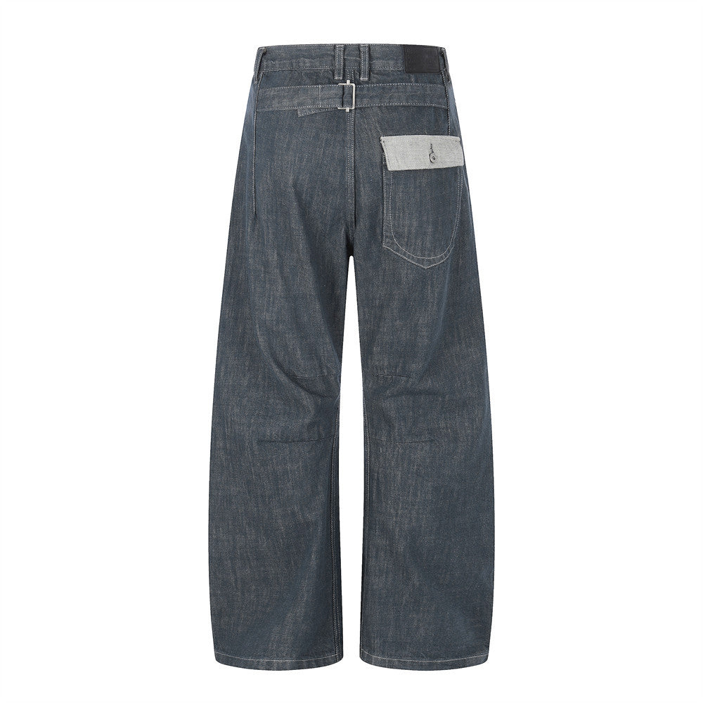 Contrast pocket denim pants