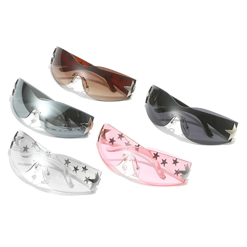 New diamond studded sunglasses five pointed star fashionable glasses
