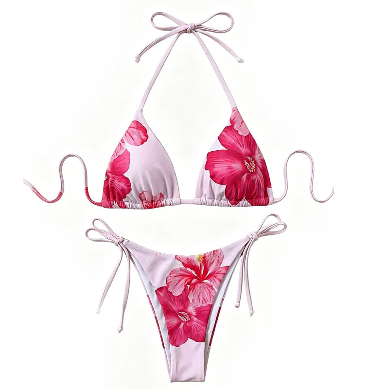 Bikini Swimwear Set, Sexy Separated Bikini, Beach Vacation Tie-up Halter Swimsuit