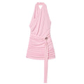 Spicy girl pleated neck hanging mini dress