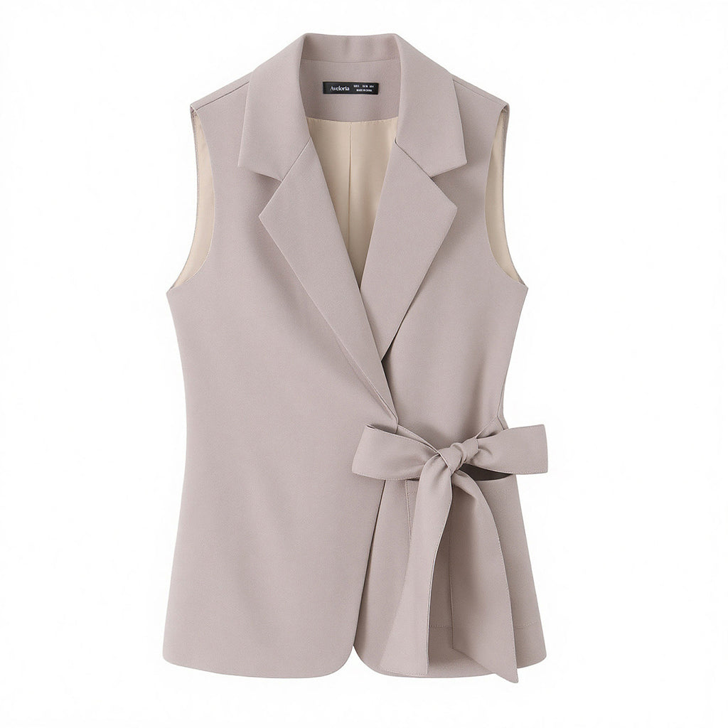 Strap up buttonless suit vest+long storage set