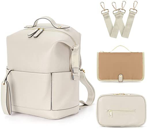 Mommy bag PU mommy bag large capacity mother and baby bag backpack