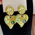 Vintage Jewelry Leaf Petals Ear Clip Heart Shaped Flower Earrings Without Ear Holes Female