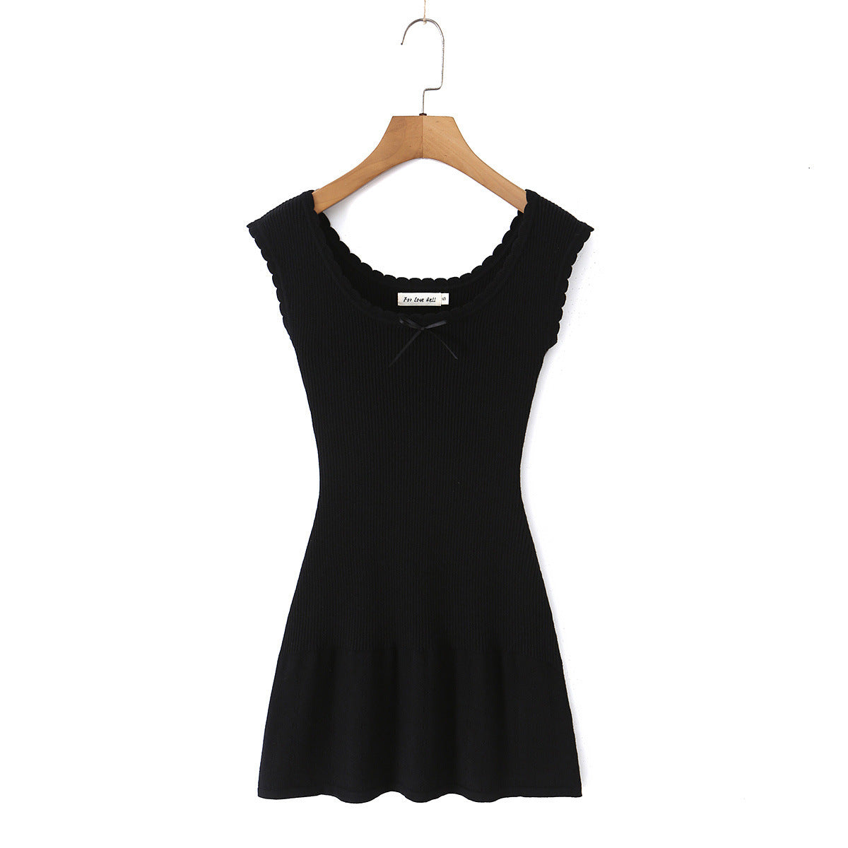 French high elasticity pleated knitted sleeveless dress