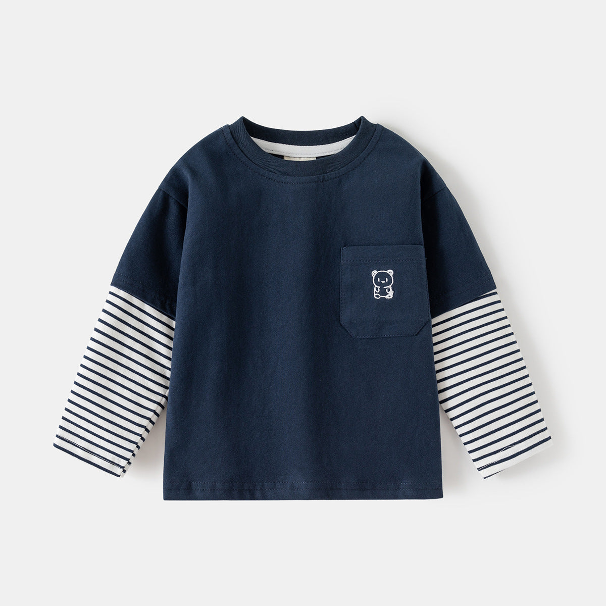 Long Sleeve Cartoon Patchwork Top for Boys,Basic Inner Wear