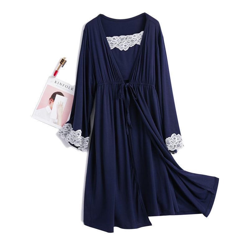 Modest Modal Postpartum Clothing Lightweight Pregnant Sleepwear Home Wear Fashion Dress Nursing Set Two-Piece Set
