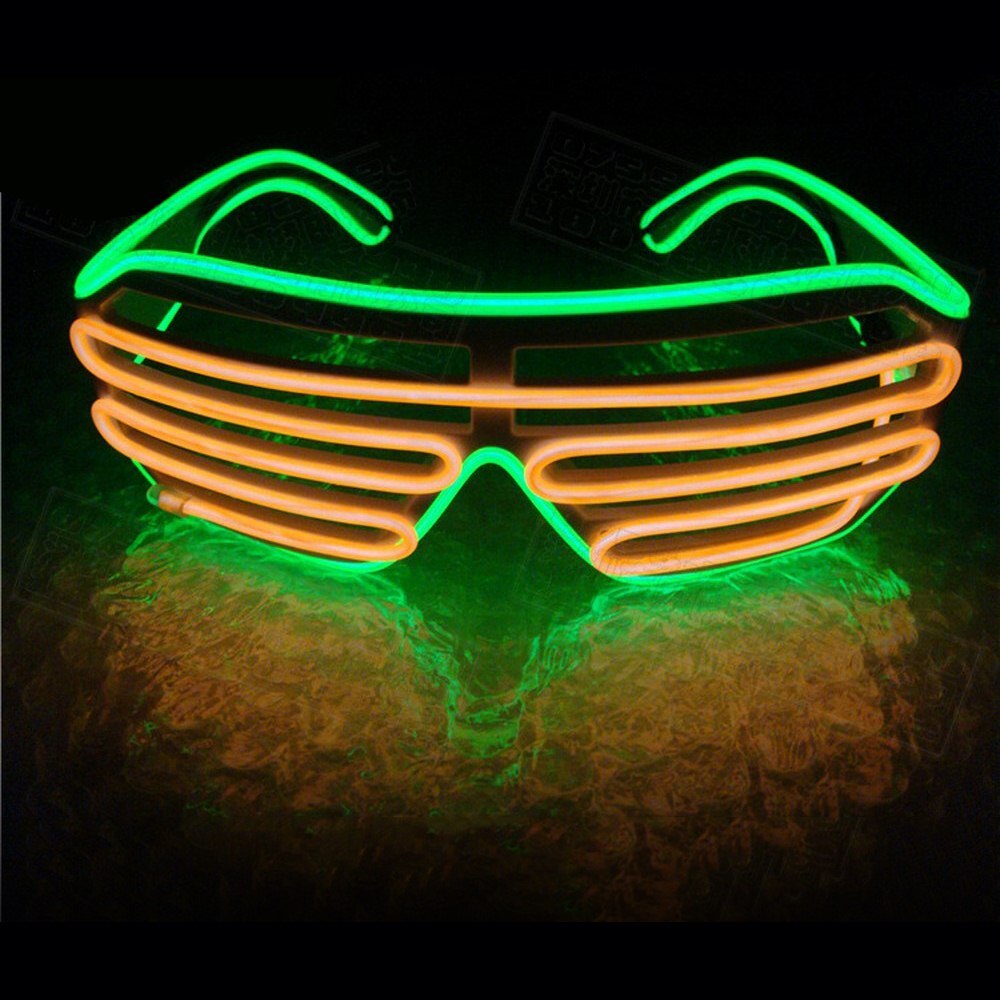Double-colored Neon Luminous Glasses Flashing Eyeglass Party Wire LED Light Glasses Halloween Fluorescent Glowing Glasses Party