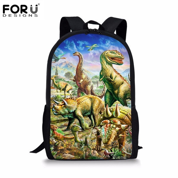 FORUDESIGNS Dinosaur 3D Printing Set School Backpacks for Boys Orthopedic Satchel Schoolbag Children Kids Shoulder Book Bag
