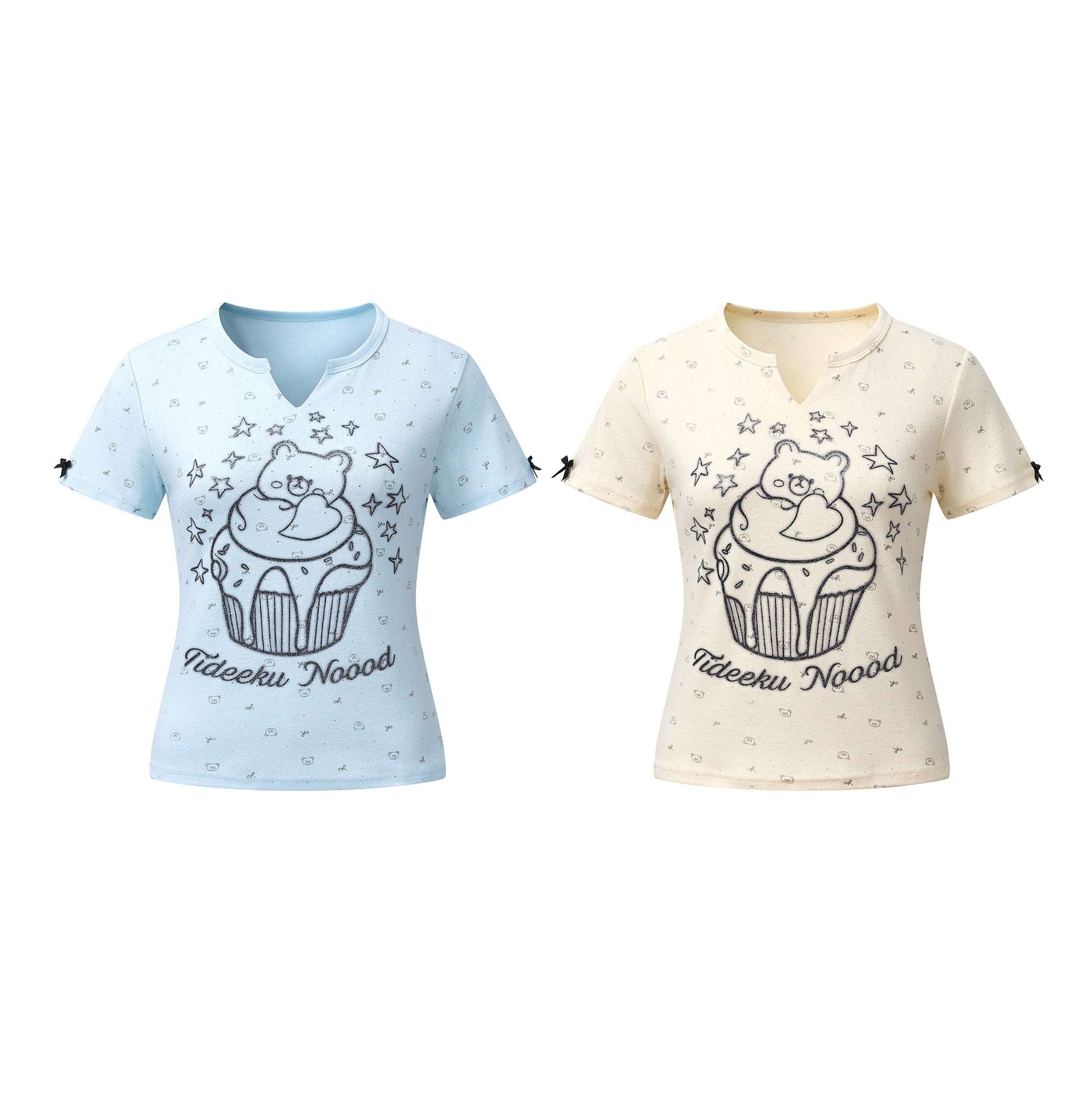 Loose Round Neck Short Sleeve Women's Top with Graffiti Print