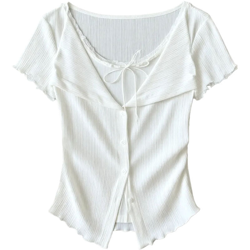 Short Sleeve T-Shirt for Women Fitted Waist, Slim Fit, Regular Shoulder Top