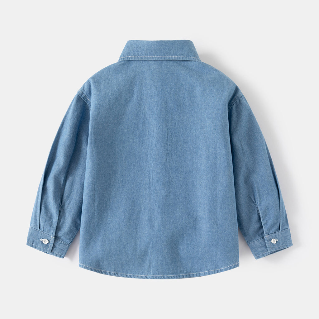 Boy's Denim Shirt Outerwear Brand Kids Top Long Sleeve Shirt Baby Top