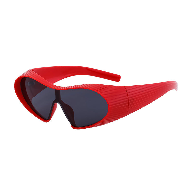 Oversized Cat Eye Punk One-Piece Futuristic Sunglasses Women Sun Glasses For Ladies Retro