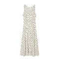 Slim fit polka dot slim shoulder strap pleated dress