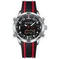 Lige Men's Dual Display Watch Multi-Function Chronograph Sports Waterproof Watch