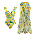 One-Piece Swimsuit for Women, Retro Design, Vacation Set Dress Swimwear