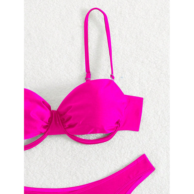 Color Separated Bikini Swimwear for Women, Sexy Three-Piece Bikini