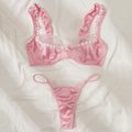 Pure Desire Lace Flower High-Quality Three-Piece Sexy Underwear Set