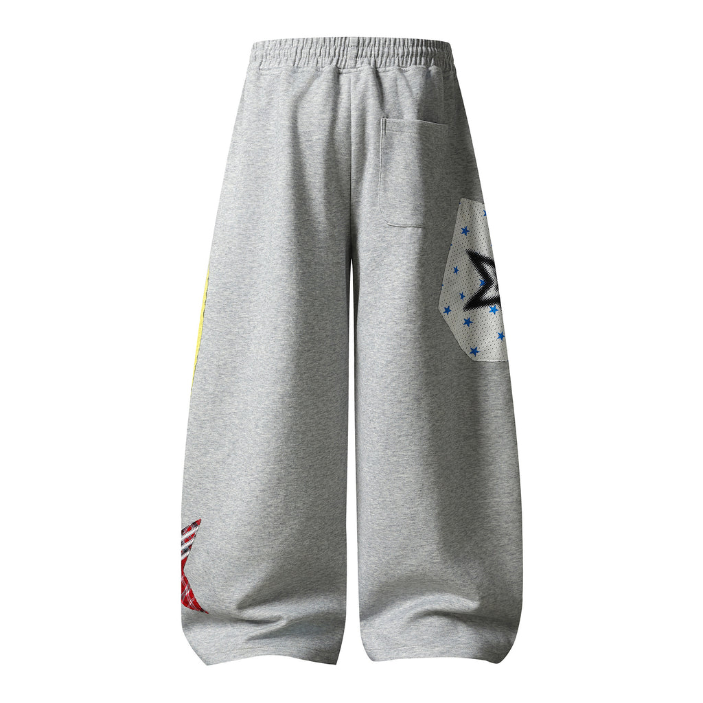Loose Stylish Streetwear Sweatpants Cargo Stripe Wide Leg Long Pants for Women