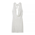 Spicy girl hanging neck V-neck sequined dress