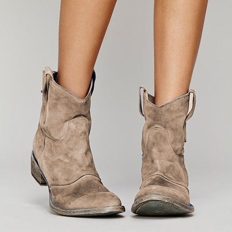 Comfortable low heeled oversized low cut women's boots
