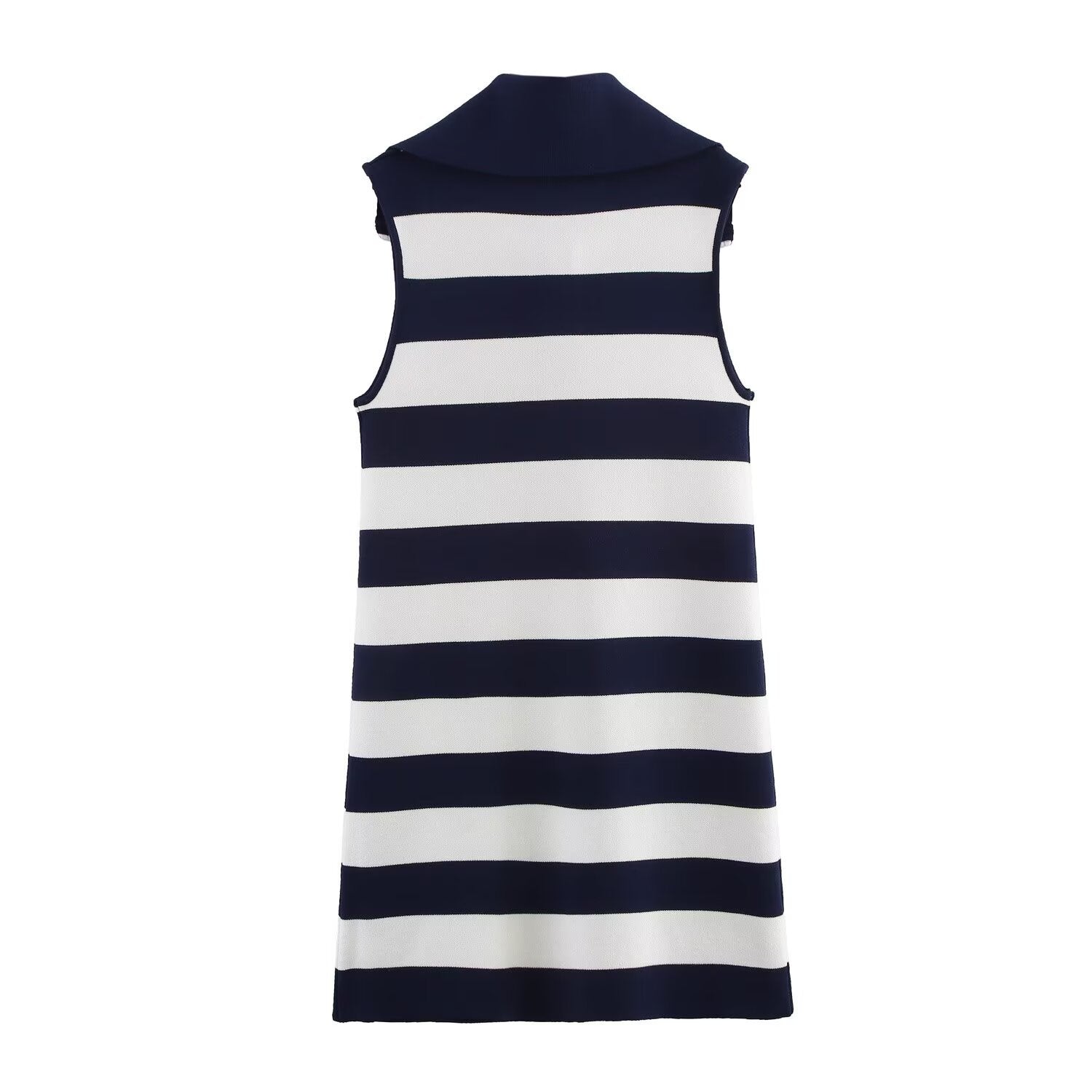 Street striped knitted sleeveless dress
