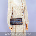 Vintage Acrylic Woven Beach Bag For Women Summer New Luxury High Quality Acrylic Chain Hollow Out Crossbody Bag Vacation